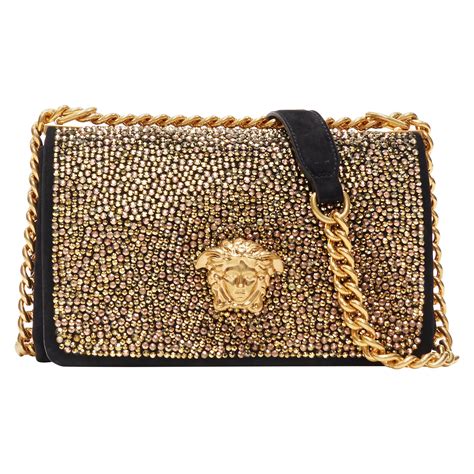 versace black and gold palazzo bag